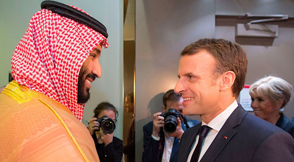 Saudi Crown Prince MBS and French President Emmanuel Macron